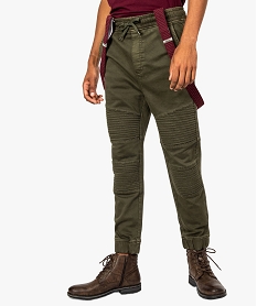 GEMO Pantalon baggy pour homme avec surpiqûres sur les genoux Vert