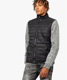 GEMO Blouson homme zippé bimatière Noir