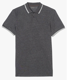 polo homme manches courtes a liseres contrastants gris7761201_4