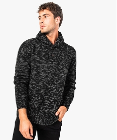 pull chine pour homme avec col chale noir pulls7762801_1