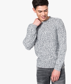 TEE-SHIRT ECRU PULL GRIS CHINE / BL