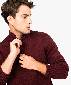 pull uni a col montant zippe rouge7763801_2