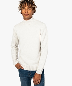 pull homme epais a col cheminee beige7764201_1