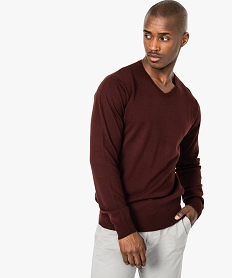 VESTE LAVANDE PULL BORDEAUX