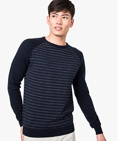 ESPADRILLE NOIR. PULL RAYE NAVY