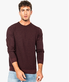 pull pour homme en maille texturee sur lavant rouge7766501_1