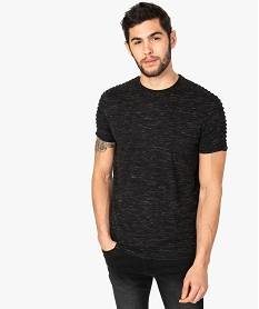 GEMO Tee-shirt homme manches courtes et col rond Noir