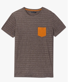 tee-shirt pour homme avec rayures texturees et poche poitrine contrastante gris7767001_4