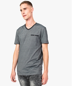 tee-shirt col v a details contrastants gris7767601_1