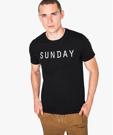 GEMO Tee-shirt manches courtes imprimé message noir standard