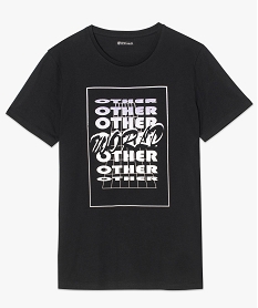 tee-shirt imprime typographie a manches courtes noir7769901_4