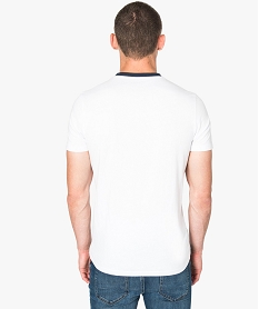 tee-shirt a manches courtes avec bande bicolores sur lavant blanc tee-shirts7770201_3