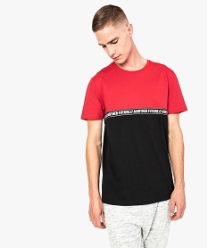 GEMO Tee-shirt bicolore avec ruban à message noir standard