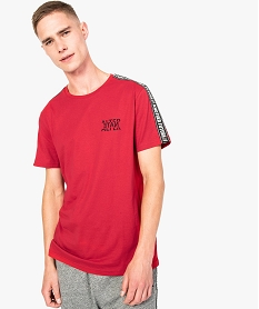 GEMO Tee-shirt à manches courtes avec ruban message aux épaules Rouge