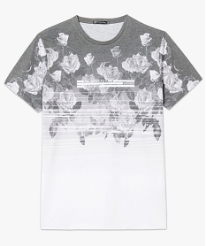 tee-shirt manches courtes motifs roses blanc tee-shirts7771901_4