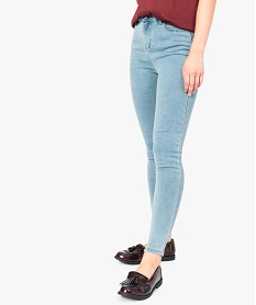 GEMO Jean femme skinny push-up uni Bleu