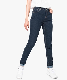 GEMO Jean femme slim denim stretch taille normale Bleu