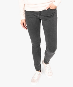 GEMO Jean Skinny denim stretch taille normale Gris