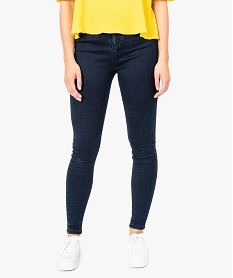 GEMO Jean femme skinny push-up uni Bleu