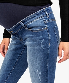 jean de grossesse slim 4 poches avec bandeau jersey gris slim7781501_2