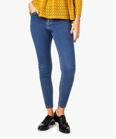GEMO Jean skinny stretch taille haute en Tencel bleu standard