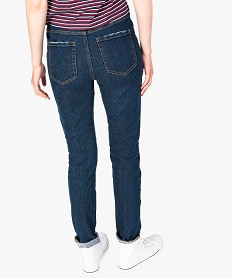 jean slim taille haute avec usures aux poches et dans le bas gris7782801_3