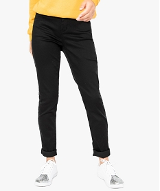 GEMO Pantalon slim uni 5 poches matière stretch noir standard