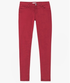 pantalon slim uni 5 poches matiere stretch rouge pantalons7785701_4