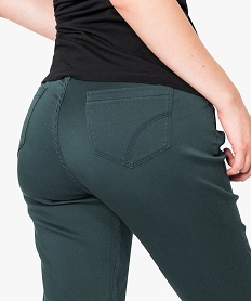 pantalon slim uni 5 poches matiere stretch vert pantalons7786001_2