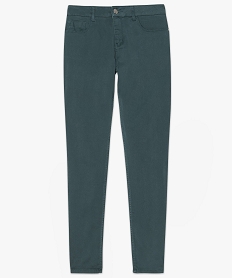pantalon slim uni 5 poches matiere stretch vert pantalons7786001_4