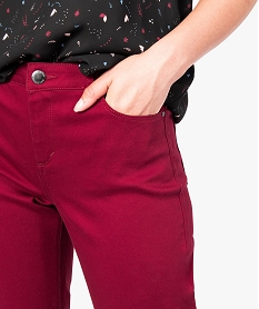 pantalon uni regular en stretch rouge pantalons7786101_2