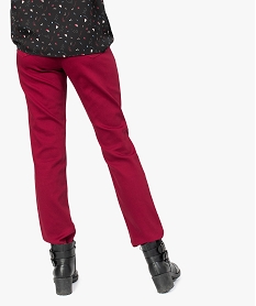 pantalon uni regular en stretch rouge pantalons7786101_3