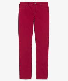 pantalon uni regular en stretch rouge pantalons7786101_4