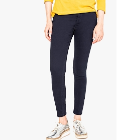 GEMO Pantalon uni push-up coupe skinny Bleu