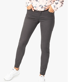 GEMO Pantalon uni push-up coupe skinny Gris