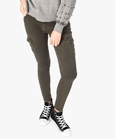 GEMO Pantalon battle coupe skinny taille basse Vert