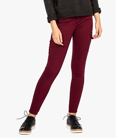 pantalon battle coupe skinny taille basse rouge7787101_1