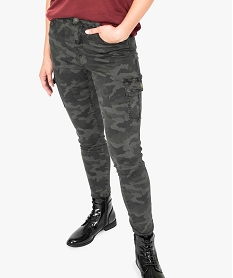 GEMO Pantalon battle coupe skinny taille basse Vert