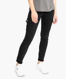 GEMO Pantalon battle coupe skinny taille basse Noir