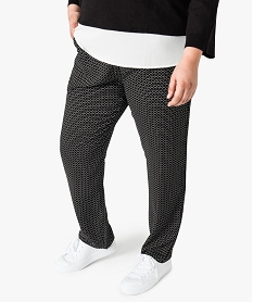 GEMO Pantalon femme grande taille large et fluide imprimé à taille élastiquée Imprimé