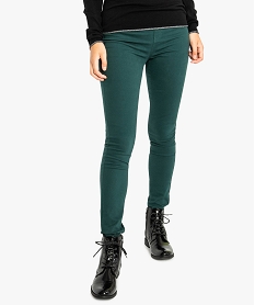 GEMO Jegging slim uni coloré Vert