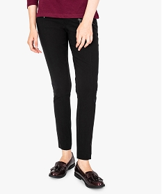 GEMO Pantalon ajusté en stretch avec zips noir standard