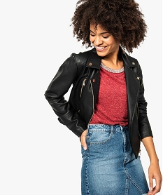 GEMO Blouson en similicuir noir standard