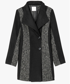 manteau bicolore pour femme avec grand col noir7790801_4