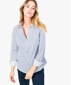 GEMO Chemise cintrée pour femme avec motifs Imprimé