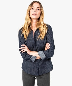 GEMO Chemise cintrée pour femme avec motifs Multicolore