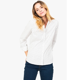 GEMO Chemise cintrée pour femme avec motifs argente