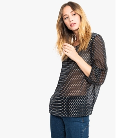 GEMO Blouse imprimée transparente Orange
