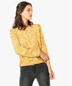 GEMO Blouse fleurie fluide à taille élastiquée Imprimé