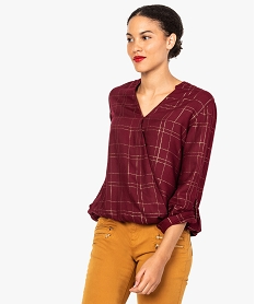 GEMO Blouse femme cache-cœur à motifs Multicolore
